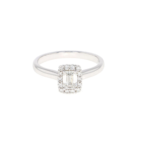 Emerald Halo Complete Engagement Ring (0.67CTW)