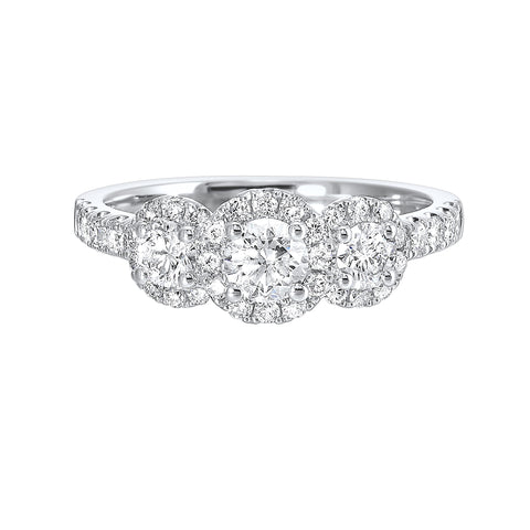 Three-Stone Complete Engagement Ring (1.01 CTW)
