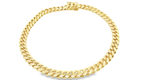 18K Solid Miami Cuban Link Bracelet
