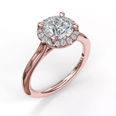 FANA Classic Round Halo Engagement Ring