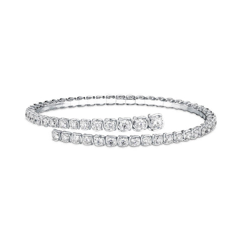 A Link Abbracci 4.52 ctw Diamond Bypass 18K White Gold Bracelet
