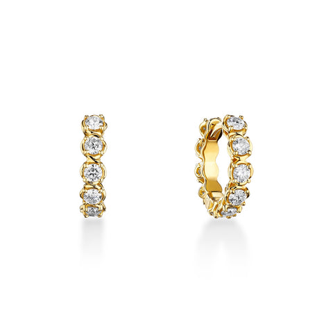 A Link Abbracci 1.05 ctw Diamond 18K Yellow Gold Hoops