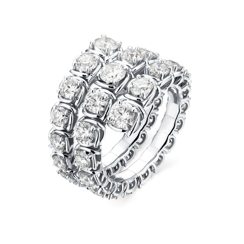 A Link Abbracci 4.20 ctw Three Row Diamond Wrap Ring 18K Gold