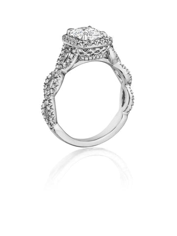 Henri Daussi Cushion Collection Diamond Ring Setting (0.45 CTW)