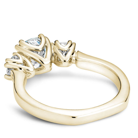 Noam Carver Yellow Gold 3-Stone Diamond Engagement Ring Setting (0.66 CTW)