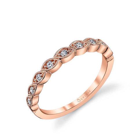Sylvie Fiona Gold & Diamond Wedding Band Setting