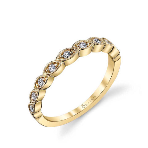 Sylvie Fiona Gold & Diamond Wedding Band Setting