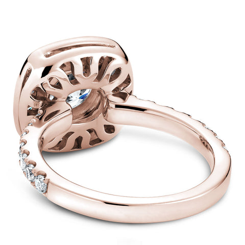 Noam Carver Rose Gold Diamond Engagement Ring Setting with Channel Set Cushion Halo (0.80 CTW)