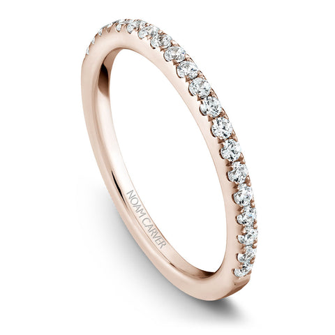 Noam Carver Rose Gold Peg Head Semi Mount Diamond Solitaire Engagement Ring setting (0.28 CTW)