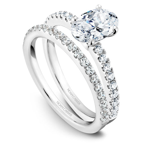 Noam Carver White Gold Peg Head Semi Mount Diamond Solitaire Engagement Ring Setting