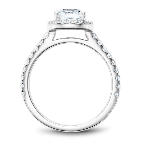 Noam Carver White Gold Diamond Engagement Ring Setting with Pear Center Stone and Halo (0.45 CTW)