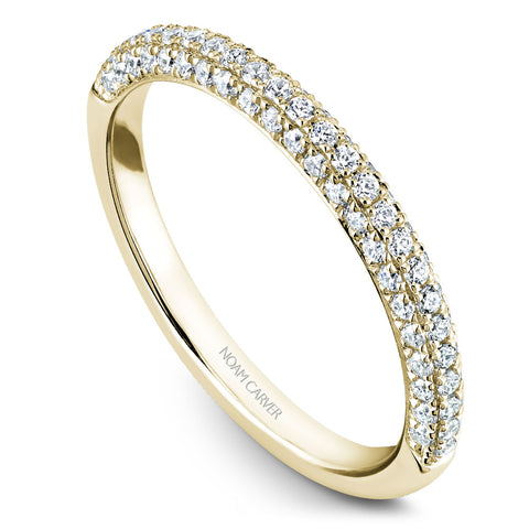 Noam Carver Yellow Gold 3-Stone Diamond Engagement Ring Setting (0.99 CTW)