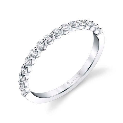 Sylvie Cerise Wedding Band Setting
