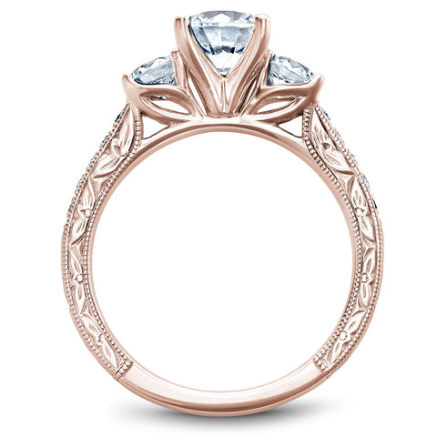 Noam Carver Rose Gold 3-Stone Diamond Engagement Ring Setting (0.66 CTW)