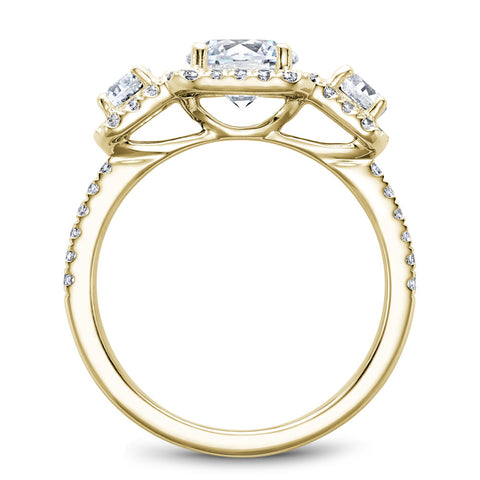 Noam Carver Yellow Gold 3-Stone Diamond Engagement Ring Setting (0.85 CTW)