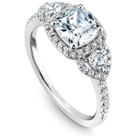 Noam Carver White Gold 3-Stone Diamond Engagement Ring Setting (0.51 CTW)