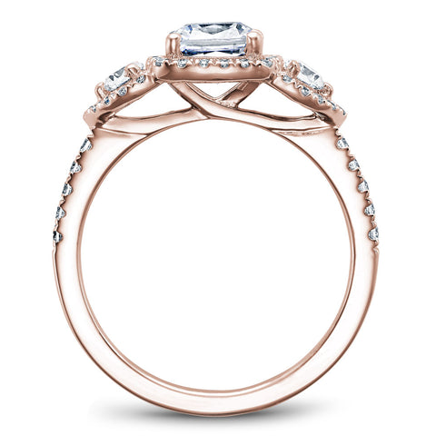 Noam Carver Rose Gold 3-Stone Diamond Engagement Ring Setting (0.51 CTW)