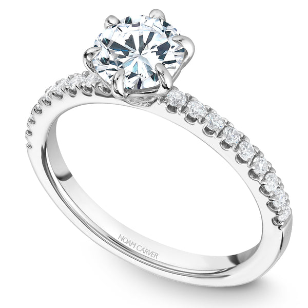 Noam Carver White Gold 6-Prong Diamond Engagement Ring Setting (0.23 CTW)