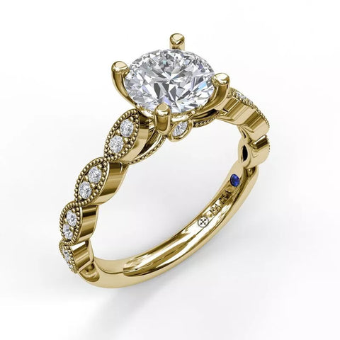 FANA Vintage Marquise Shaped Engagement Ring