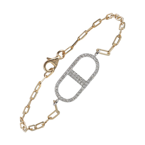 14Kt White Yellow Gold Diamond 1/7Ctw Bracelet