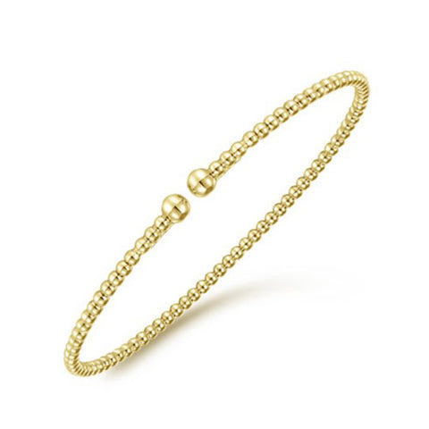 Gabriel & Co Split 14K Yellow Gold Beaded Bujukan Bangle