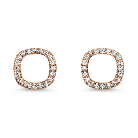 14K Rose Gold Diamond Earrings