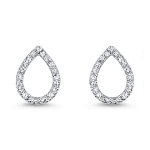 14K Teardrop Shaped Diamond Earrings