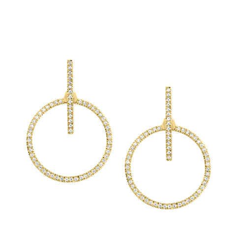 Yellow Gold Hoop Diamond Earrings