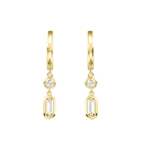Yellow Gold Diamond Earrings