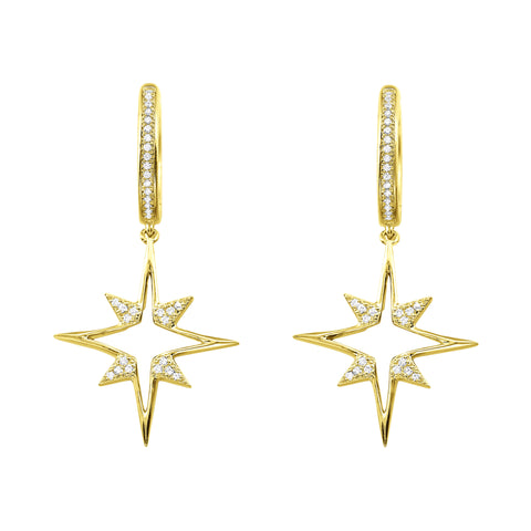 Yellow Gold Diamond Earrings