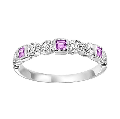 14kw mix bezel pink sapphire band 1/10ct, se6070g4-4w