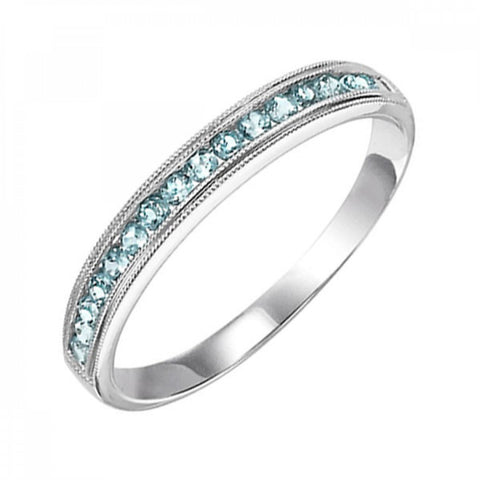 14K Blue Topaz Stackable  Band