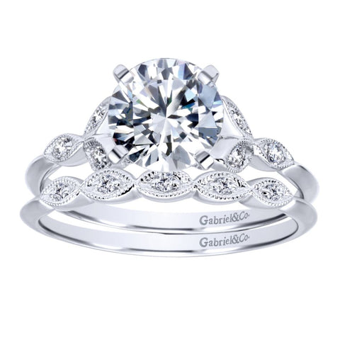 Gabriel Bridal Collection White Gold Straight Engagement Ring (0.08 ctw)