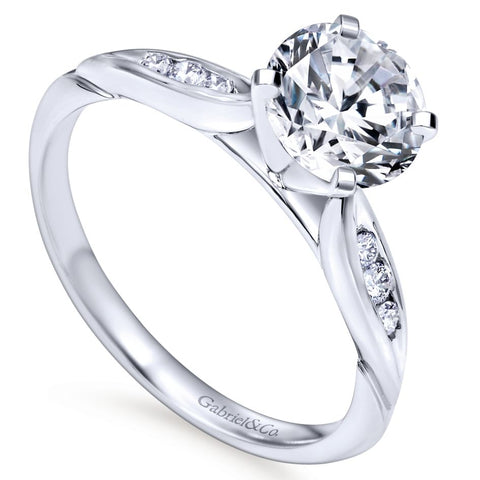 Gabriel Bridal Collection White Gold Straight Engagement Ring (0.1 ctw)