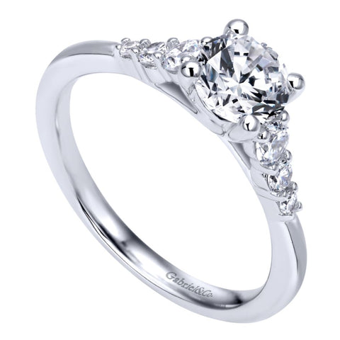 Gabriel Bridal Collection White Gold Straight Engagement Ring (0.25 ctw)