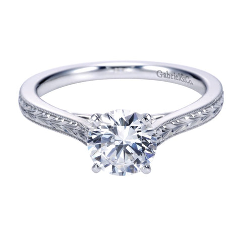 Gabriel Bridal Collection White Gold Straight Engagement Ring