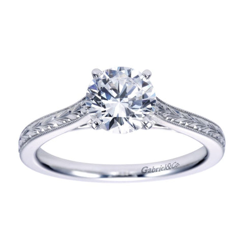 Gabriel Bridal Collection White Gold Straight Engagement Ring