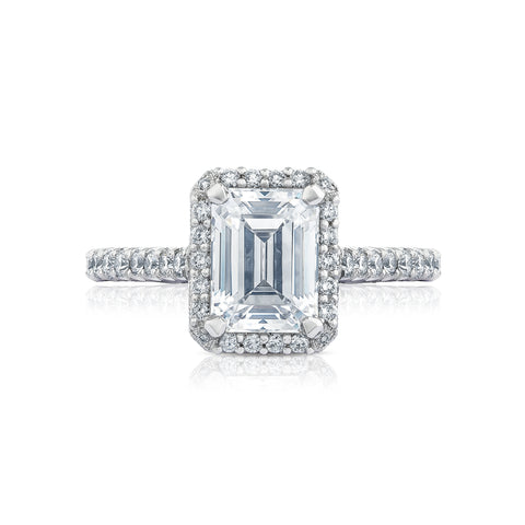 Tacori 18k White Gold Petite Crescent  Engagement Ring Setting (0.55 CTW)