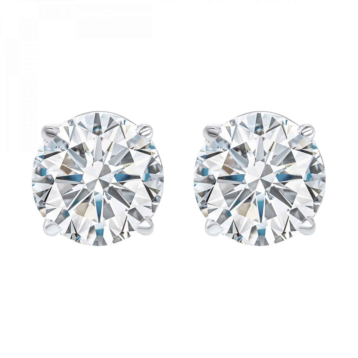 .75 CTW Diamond Studs Set in 14K White Gold- Added Value Collection