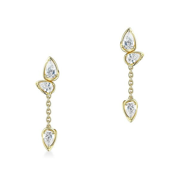 1.72 CTW Pear Diamond Drop Earrings