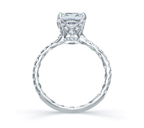 A.JAFFE Art Deco Cushion Diamond Engagement Ring Setting (0.48 ctw)