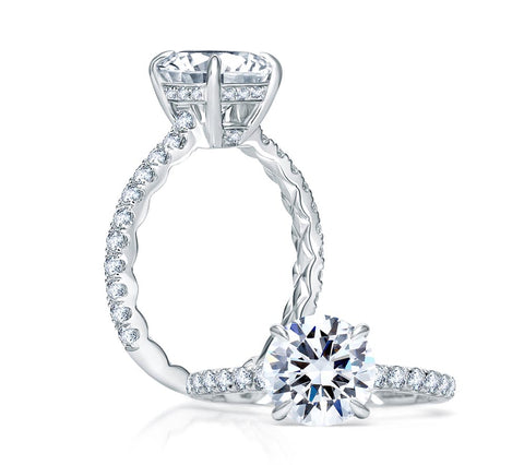 A.JAFFE Classics Round Diamond Engagement Ring Setting (0.48 ctw)
