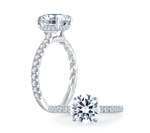 A.JAFFE Classics Round Diamond Engagement Ring Setting (0.43 ctw)