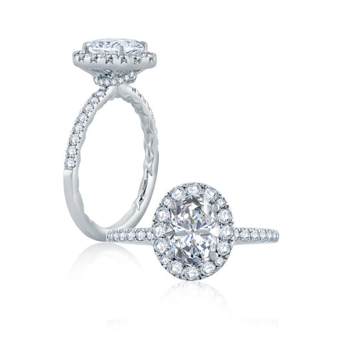 A.JAFFE Classics Oval Diamond Engagement Ring Setting (0.55 ctw)