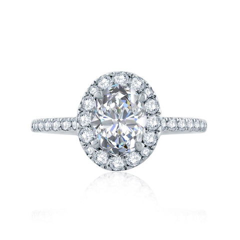 A.JAFFE Classics Oval Diamond Engagement Ring Setting (0.55 ctw)