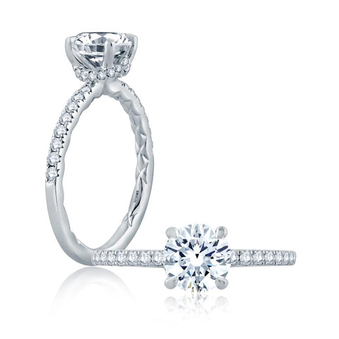 A.JAFFE Classics Round Diamond Engagement Ring Setting (0.28 ctw)
