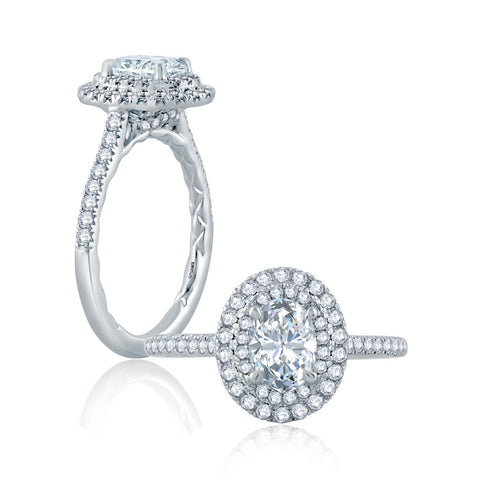 A.JAFFE Classics Oval Diamond Engagement Ring Setting (0.46 ctw)