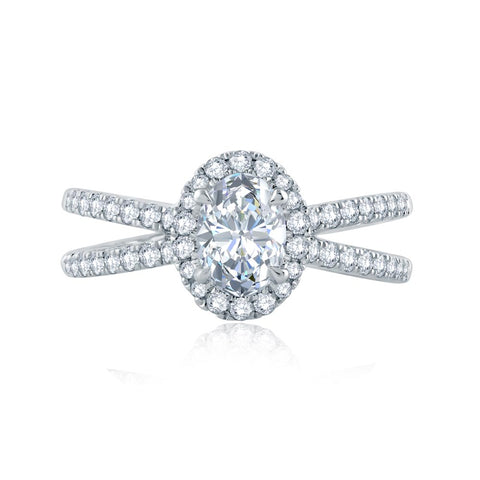 A.JAFFE Classics Oval Diamond Engagement Ring Setting (0.55 ctw)