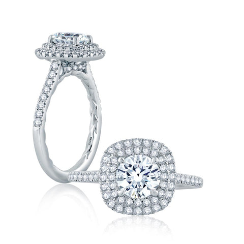A.JAFFE Classics Round Diamond Engagement Ring Setting (0.52 ctw)