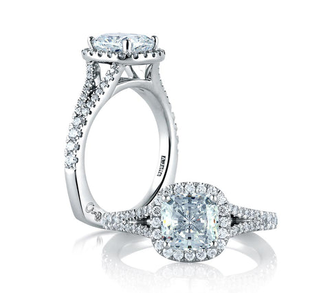 A.JAFFE Metropolitain Cushion Diamond Engagement Ring Setting (0.42 ctw)